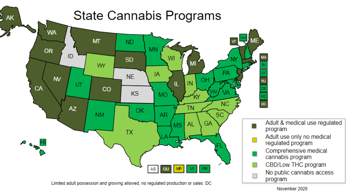cannabis states map