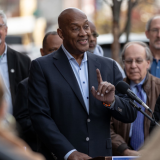 Congressman Evans at a local housing press conference