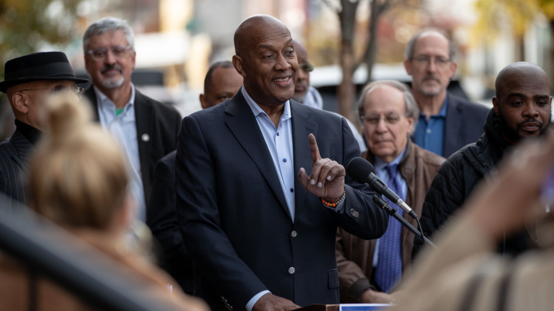 Congressman Evans at a local housing press conference